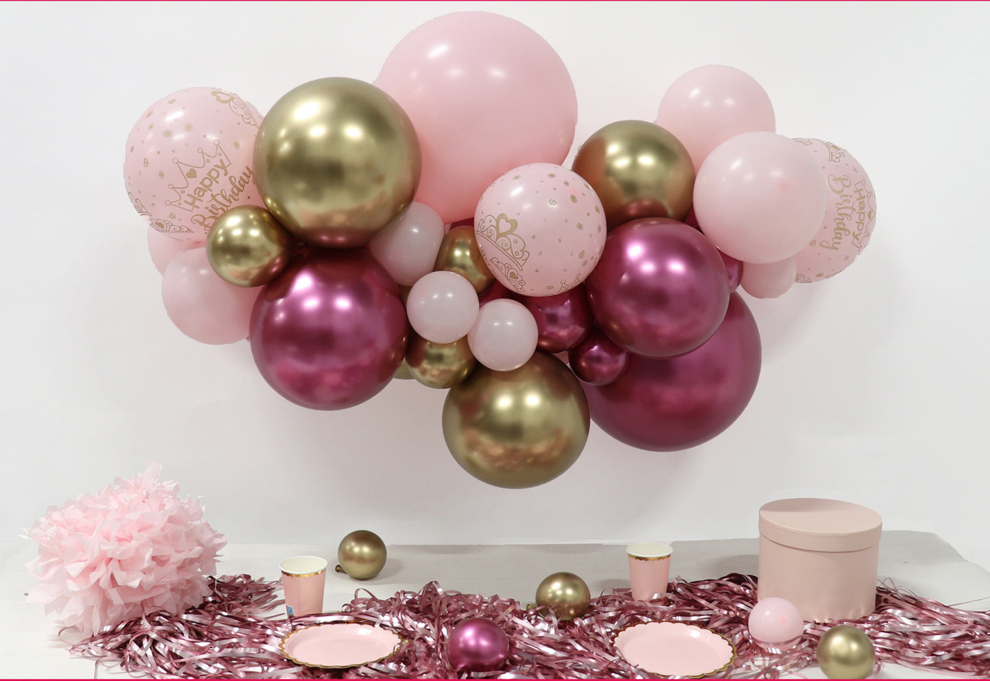 DIY ballonnenboog Happy Birthday Princess