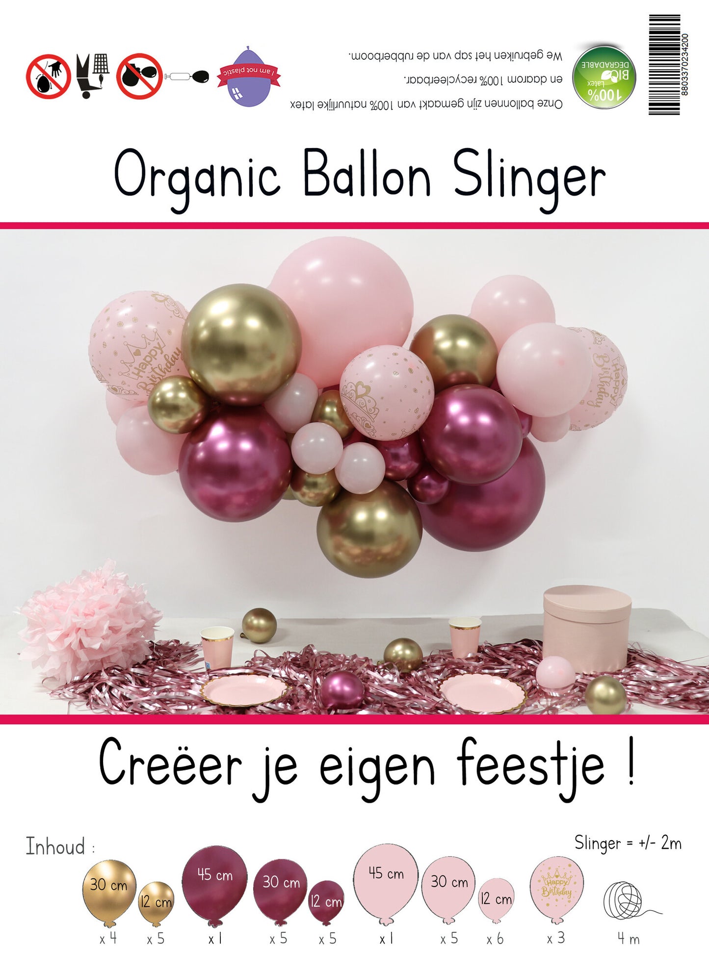 DIY ballonnenboog Happy Birthday Princess