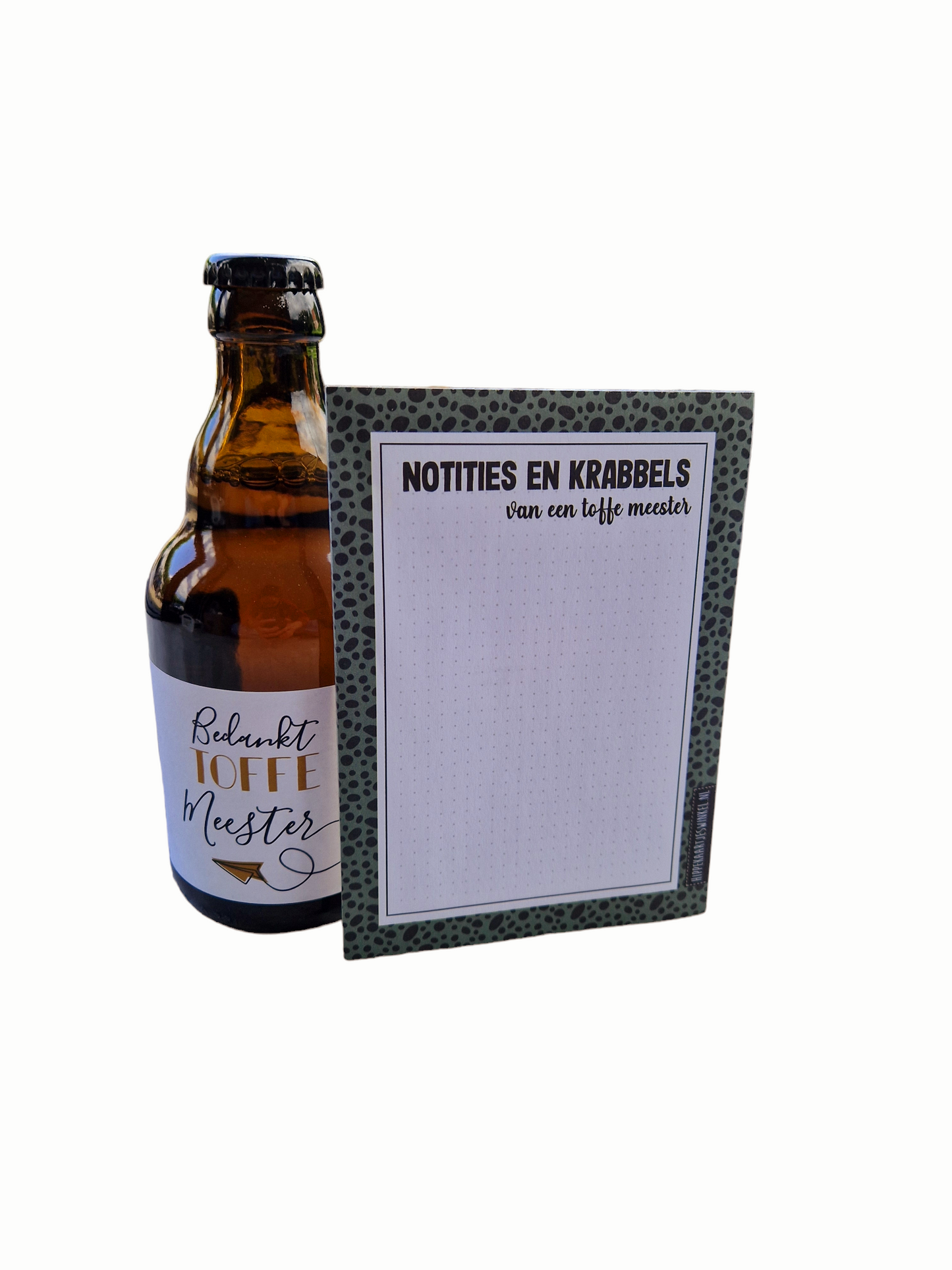 Biertje met notitieblok