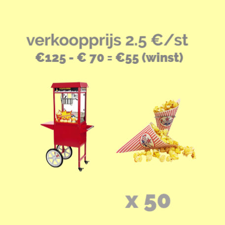 Verkoopset popcorn 50 stuks