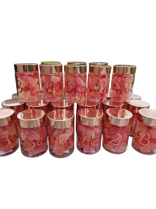 Rosé glazen potje