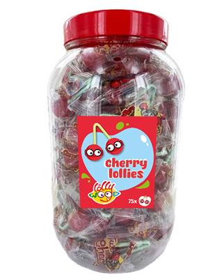 Lollywood Dubbele Kersen in tubo 13,5g 75 stuks