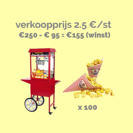 Verkoopset popcorn 100 stuks