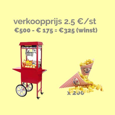 Verkoopset popcorn 200 stuks